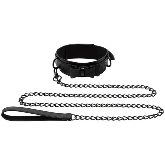 Sportsheets Sincerely Bow Tie Collar and Leash - Black